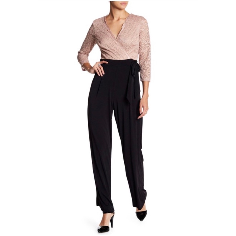 Sangria pink and black romper NWT